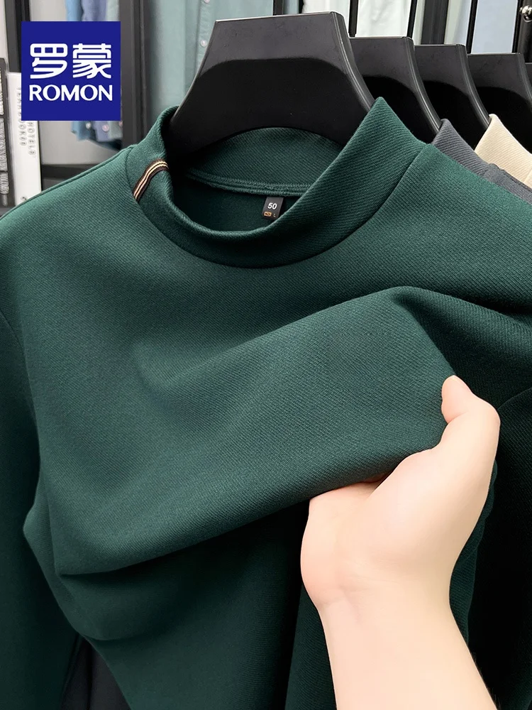 

Мужская толстовка с высоким воротником, повседневная футболка с длинным рукавом, модная базовая футболка для весенне-осеннего сезона