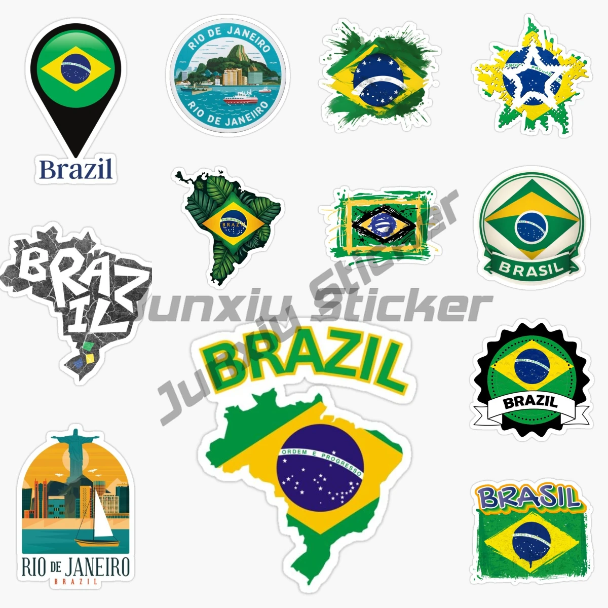 

Brazil RIO DE JANEIRO Car Stickers PVC Vinyl Self-adhesive Truck Racing Car Laptop Moto Helmet Door Windows Decals Customizable