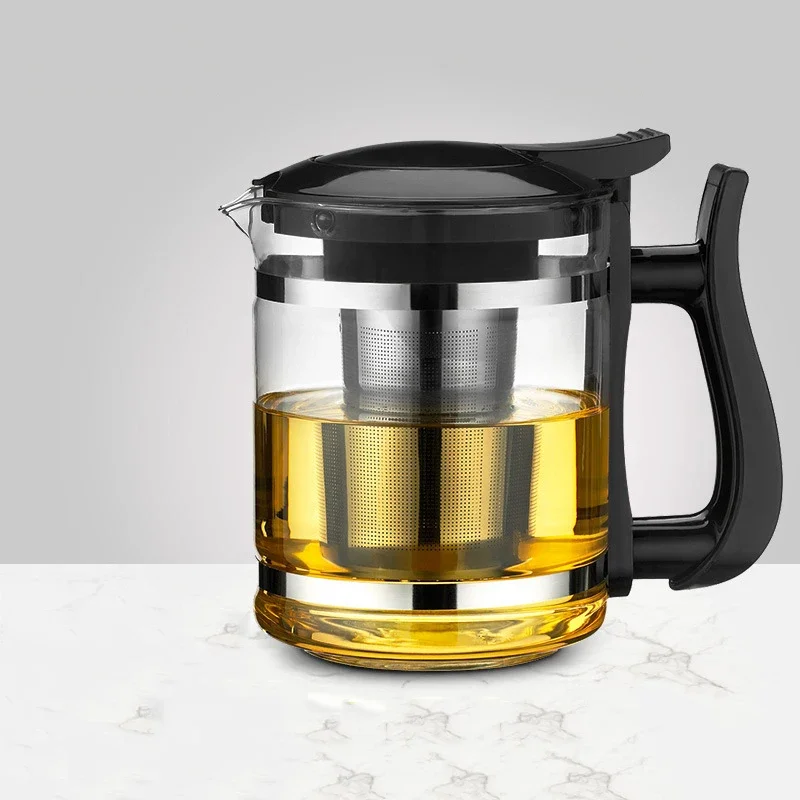 1500ml Large Capacity Heat Resistant Glass Tea Pot With Stainless Steel Infuser For Flower Puer Tea Set Kettle Coffee Teapot