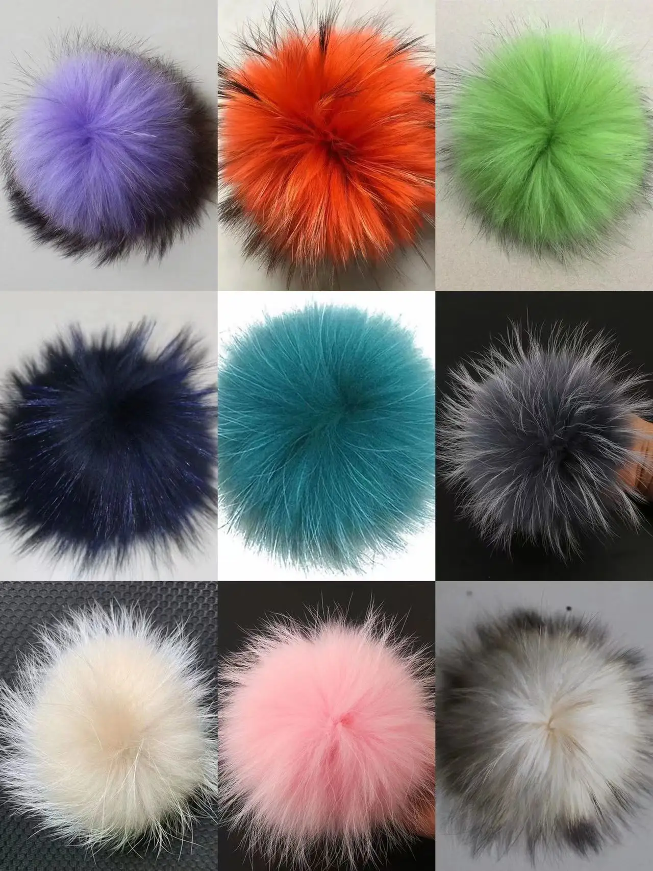 Big Size DIY Real Fox Fur Pompoms Raccoon Fur Pom Poms Balls Natural Fur Pompon For Hats Bags Shoes Scarves Accessories