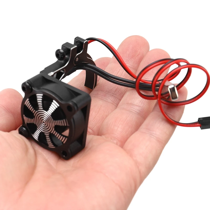 For RC Car 3650 3660 550 540 Motor Heatsink Cooling Fan With Thermal Sensor CNC Aluminum Alloy Clamp Heatsink