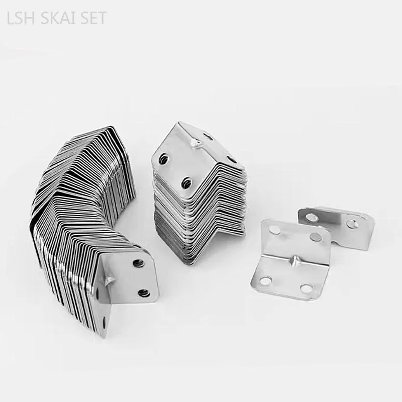 50 PCS L-Shaped Shelves Corner Code 90 Degree Laminated Furniture Plate Hardware Right Angle Bracket Cabinets Connectors