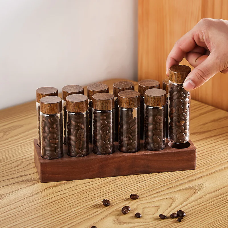 

22g Coffee Bean Repackaged Sealed Jar 6pcs/12pcs Single Valve Repackaged Bottled Coffee Sealed Storage Jar Display Stand