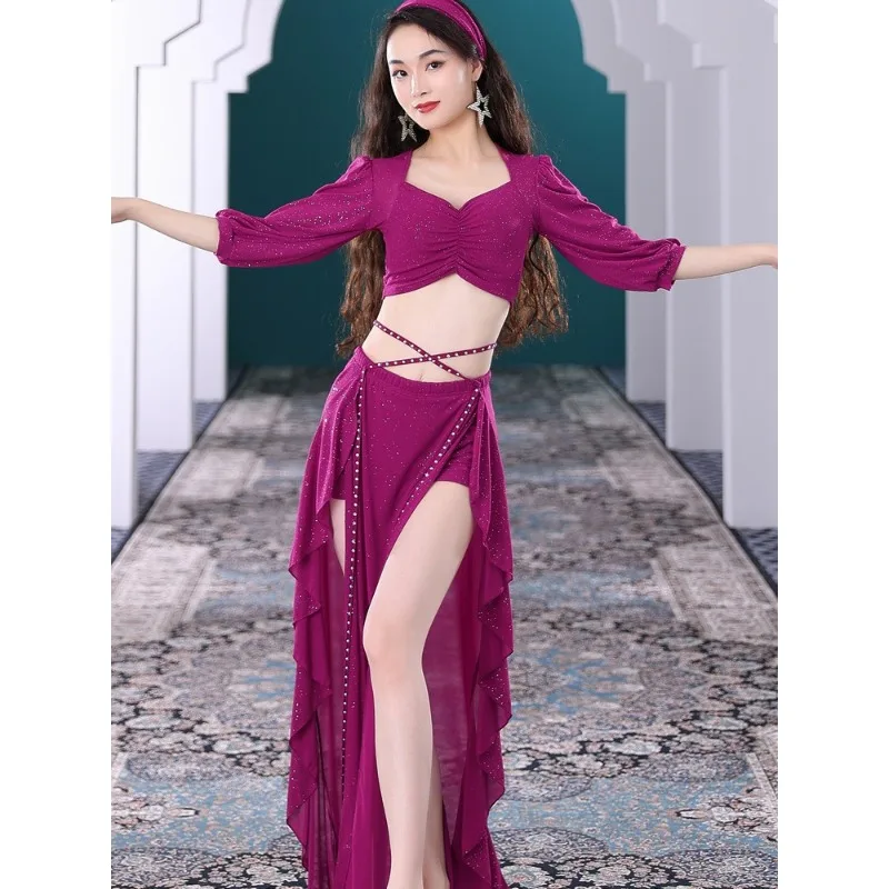 

Adult Belly Dance Skirt Set for Women 2024 New Oriental Dance Team Practice Dress Performance samba carnival costumes