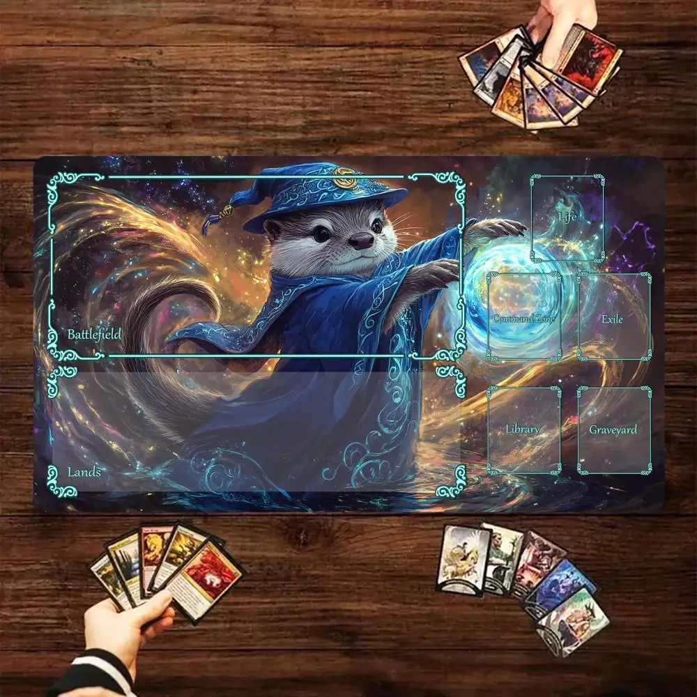 

Magic Card Playmat with zone Otter Magician anime MTG playmat gathering gaming mats Desk Mat Commander Battle playmat magic rug