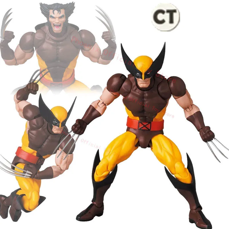 Ct brinquedos mafex096 maf138 wolverine figura x-men marrom quadrinhos wolverine figuras de ação anime mafex 138 ko estatueta pvc modelo presente