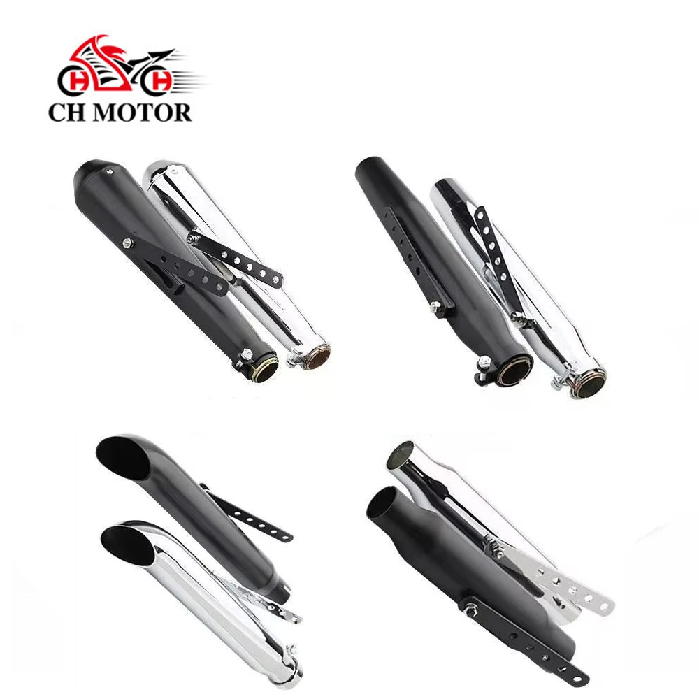 Hot SaleMotorcycle Exhaust Muffler Retro Vintage Classic Electroplating Escap Moto for Cafe Racer Bobber QKopper Custom