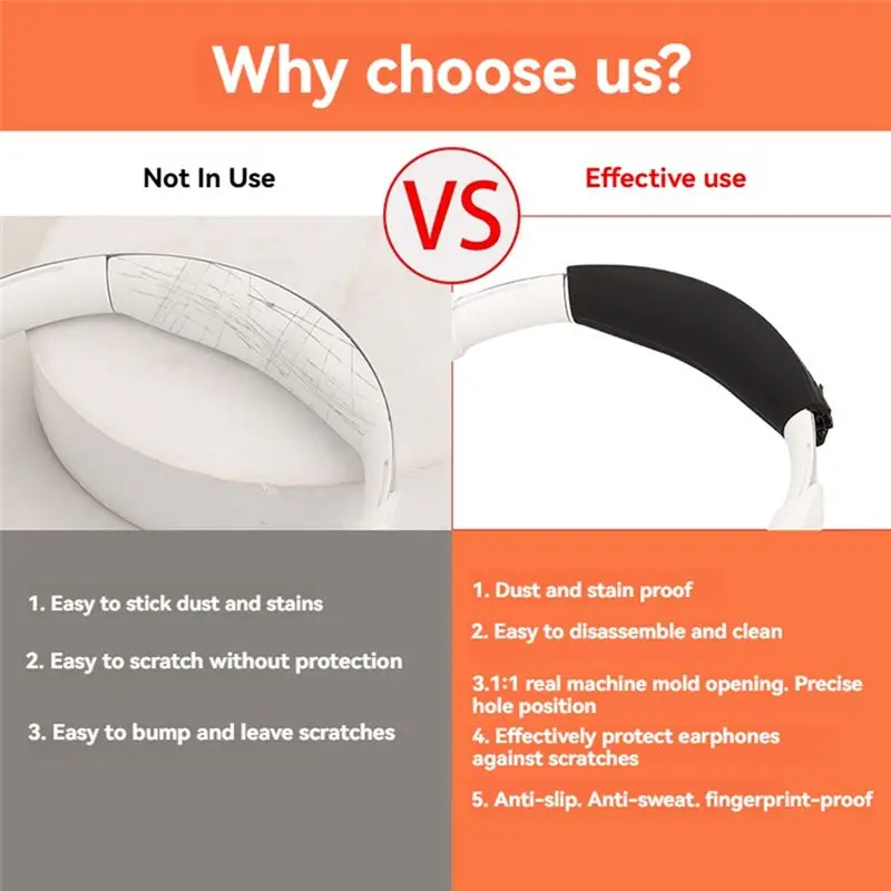 Well Made-Ear Pads For Anker Soundcore Space Q45/Life Q30 Q35 Headphone Silicone Protective Case Earmuff Headband Repair Parts A - view 3