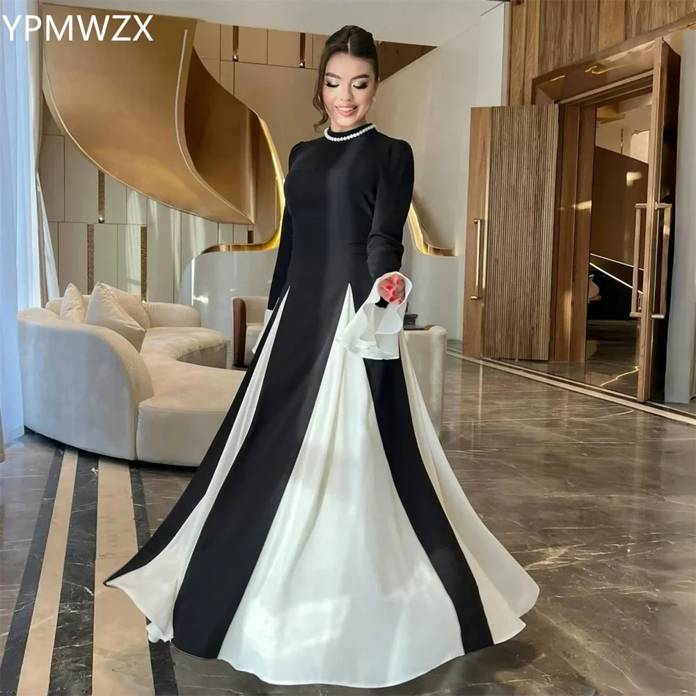 

Customized Prom Gown Formal Women YPMWZX Scoop Neckline A-line Floor Length Skirts Draped Bespoke Occasion Dresses Evening Dress