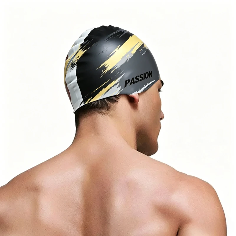 

Silicone Non-Constricting Head Long Hair Enlarged Comfortable Ear Protection Adult Professional Training Swimming Cap
