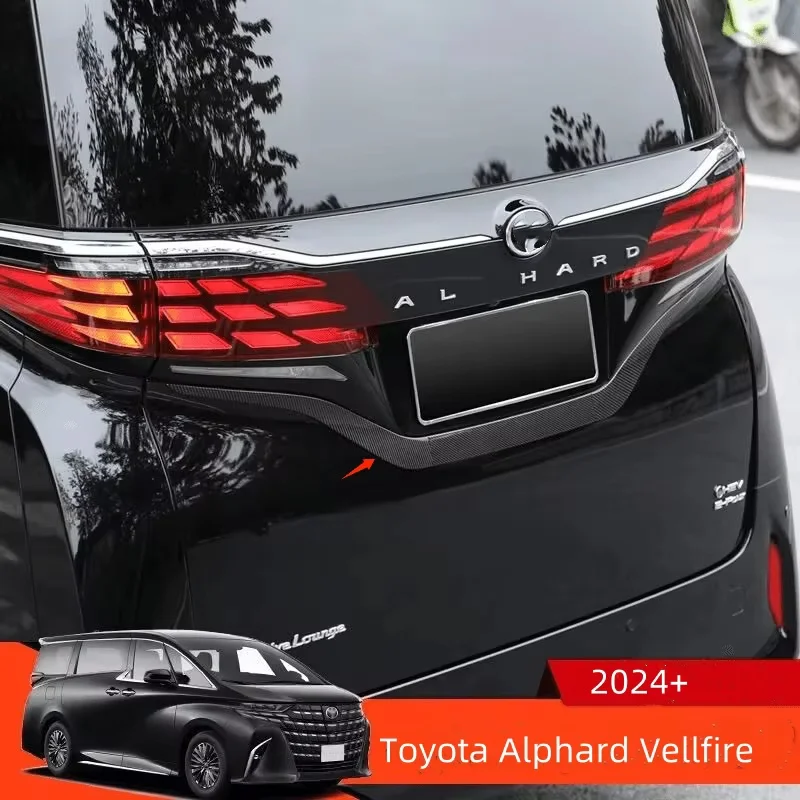 

For Toyota Alphard Vellfire 40 Series 2023 2024 exterior License plate frame Rear Trunk Tail Gate Lid lower decorative strip