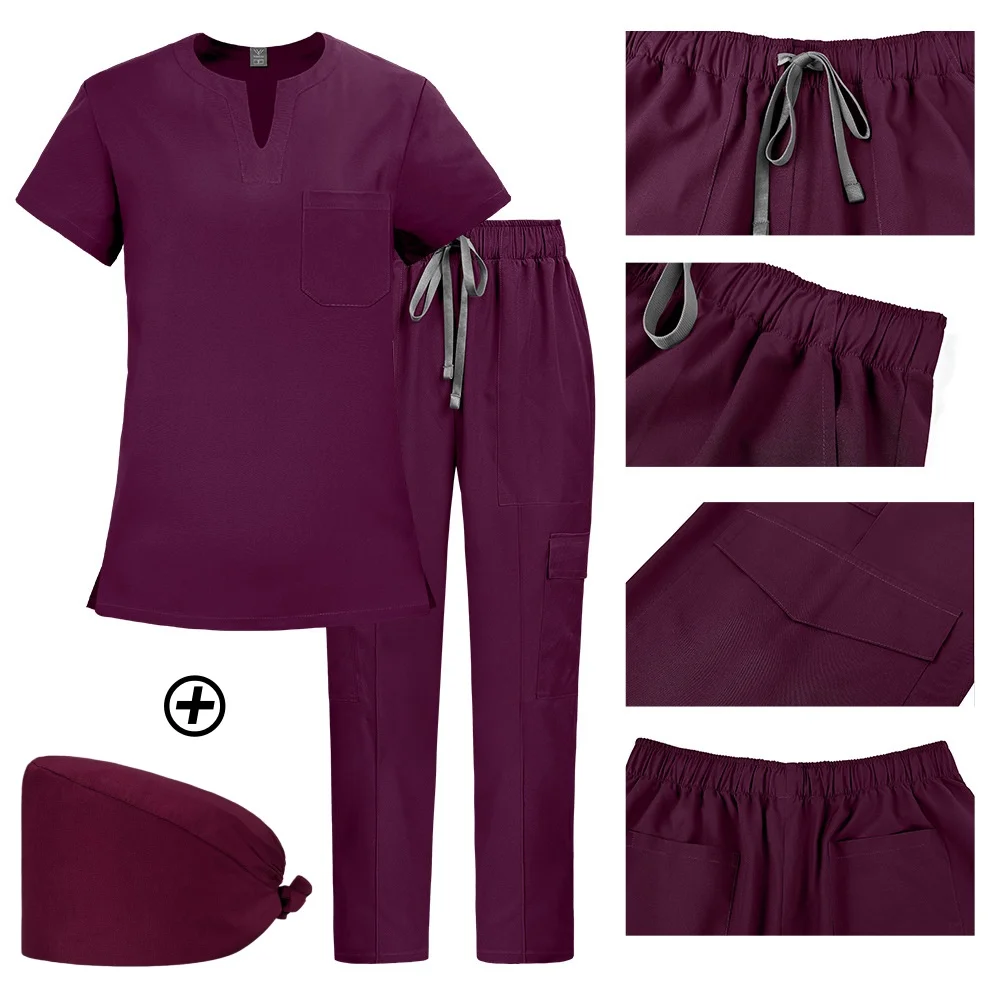 

Комплексный тренировочный наряд, прямые брюки со шляпой, удобные свободные эластичные скрабы для врачей и медсестер