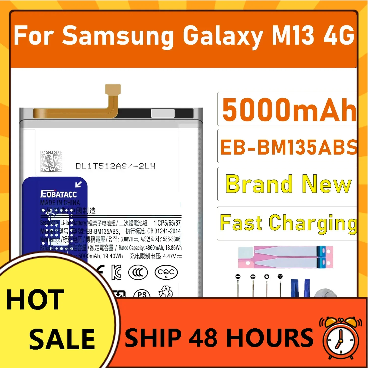 

New 100% High Quality Battery For SAMSUNG Galaxy M13 4G/M54 5G/ M34 5G/M30S/M31/M31S/M32 4G mobile phone Bateria+ Free Tools