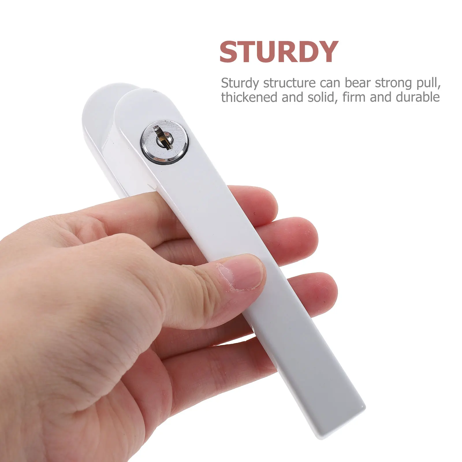 

Lever Thickened Solid Handle Keys Security Lock Door Window Sturdy Durable Easy Install Strong Pull Bearing Separate Indoor
