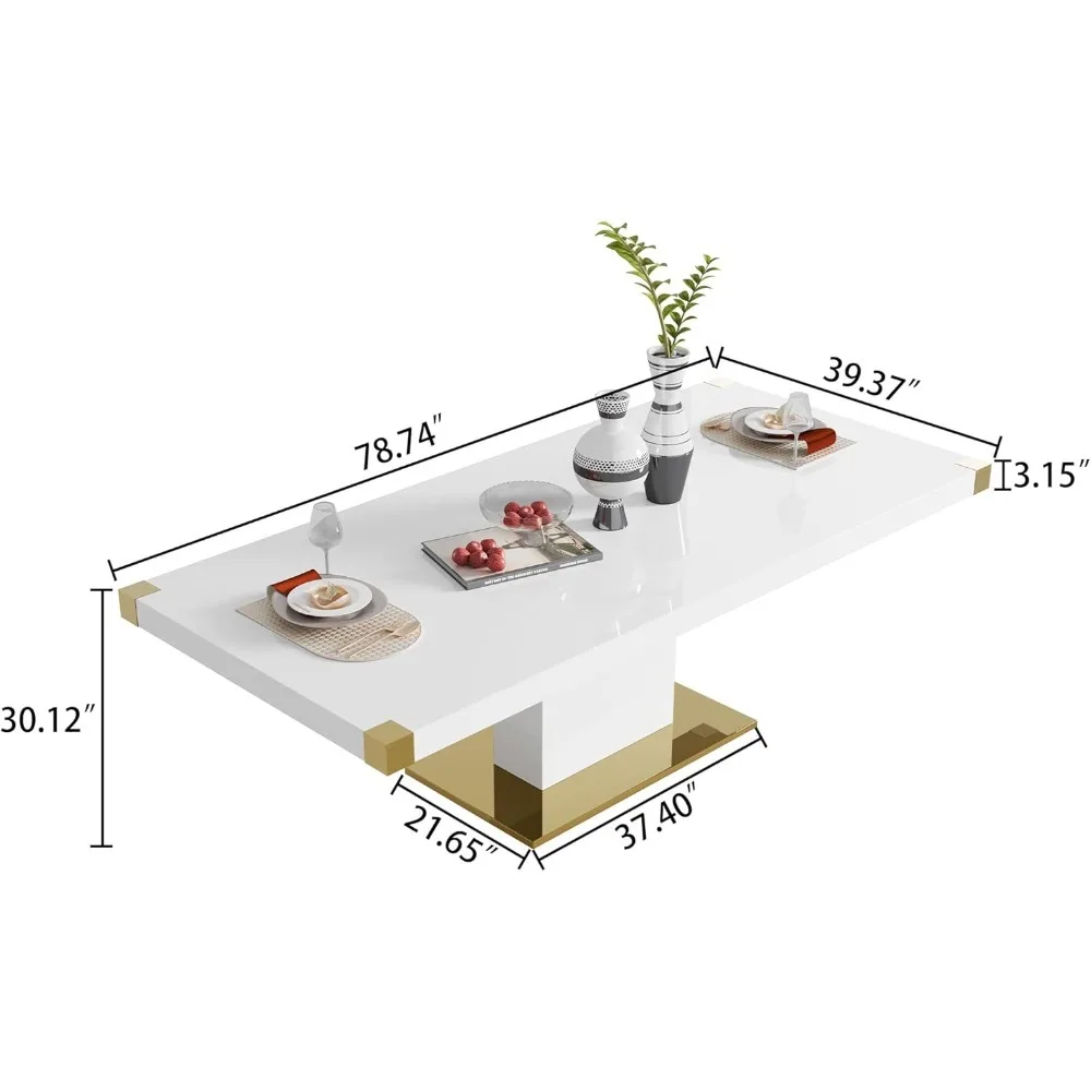 Modern wooden dining table, kitchen table for 8-10 people, 79