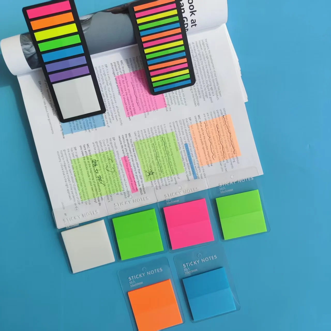 กระดาษโน้ตแบบใส 8 แพ็ค, สติกเกอร์โน้ตแบบลอกออกได้, กระดาษโน้ต, สมุดโน้ตใส อุปกรณ์เครื่องเขียนสำหรับโรงเรียนและสำนักงาน, แถบโน้ตแบบติด