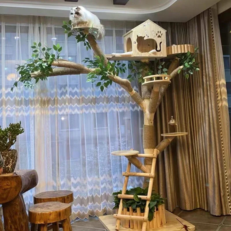 Indoor Simulation Tree for Cat, Large Family Climbing Frame, Pet Training Supplies, Tower Scrapers for Cats, Pet Accessories