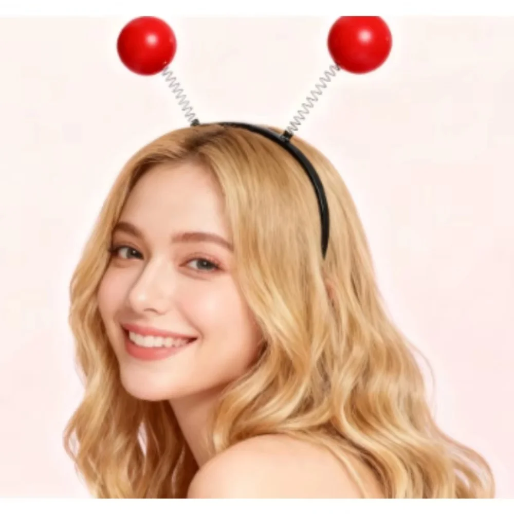 عصابة رأس PESENAR "Alien - ذات طابع كروي أحمر لامع: نمط هوائي Fun Sci - Fi، مثالية للحفلات التنكرية الغريبة أو مظهر الحفلات تحت عنوان."