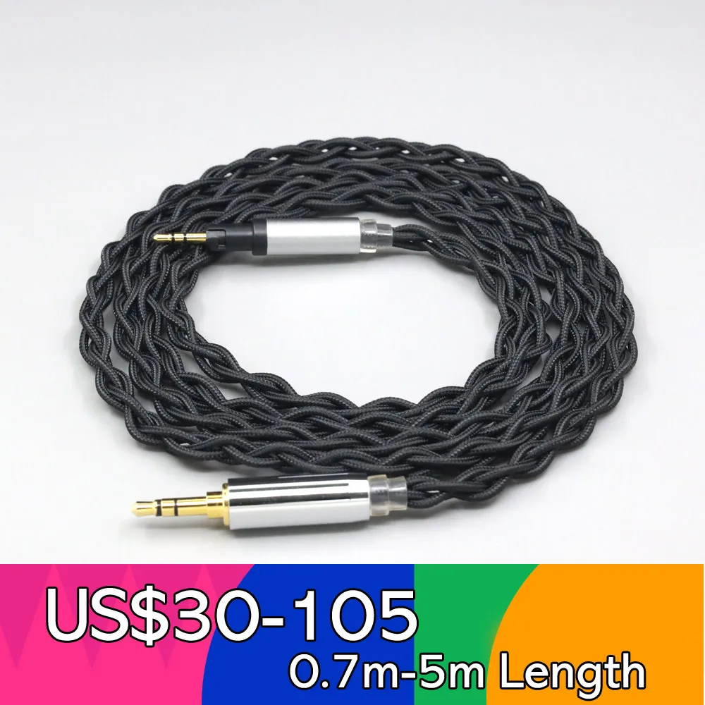 

LN007459 Pure 99% Silver Inside Headphone Nylon Cable For Austrian Audio Hi-X15 Hi-X65 Hi-X50 X55 Headphones