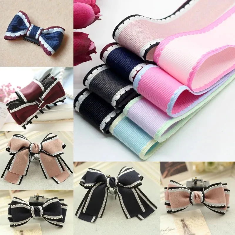 New (1meters/lot) 1\'\' (25mm) jump line Grosgrain satin Ribbon DIY Handmade Arts Decorative Crafts Hair Bow Sewing Accessories