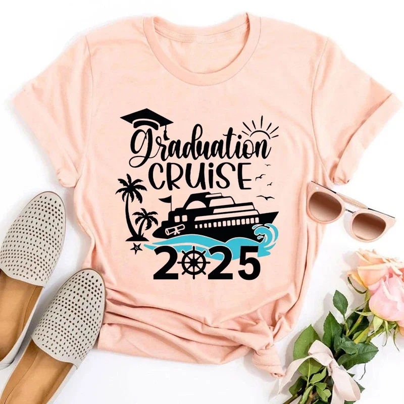 Personalized Graduation Cruise 2025 Shirts Graduation Cruise Squad Top Harajuku Shirts for Women Trips 2025 m