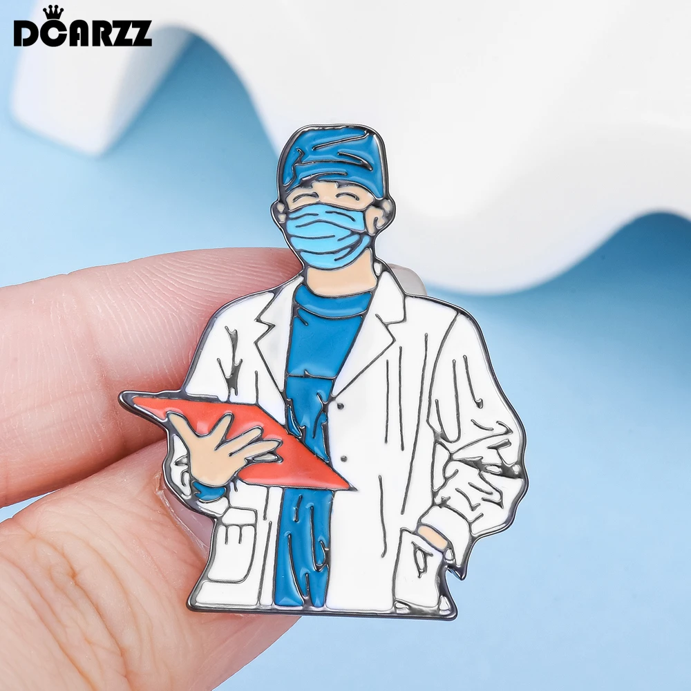 DCARZZ Medical Enamel Brooch Doctor Surgeon Pin Medicine Jewelry Lapel Backpack Hat Badge Brooch Gifts for Nurse