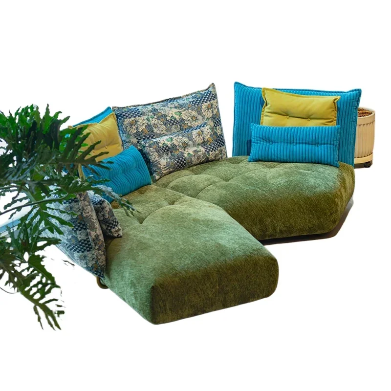 

Sofa French light luxury special-shaped retro flower fabric high-end multi-person corner sofa