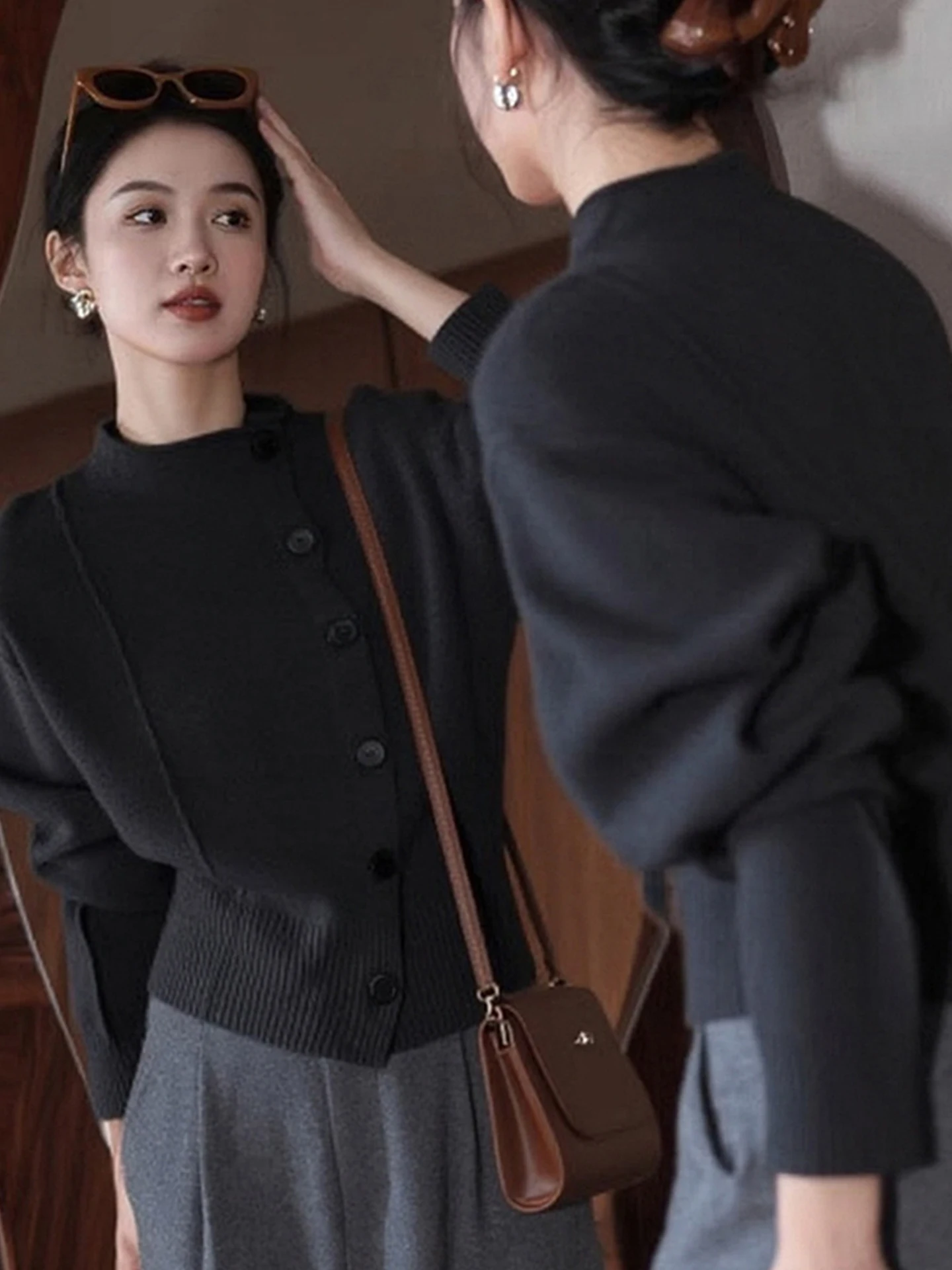 سترة نسائية محبوكة مفتوحة من Faionable طويلة Sve لون نقي سترة نسائية فاخرة تصميم مناسب للتنقل