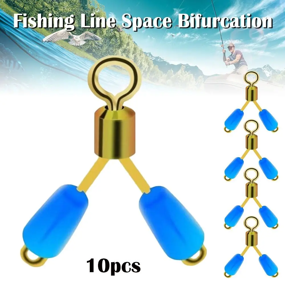 5PCS Hot Space Bean Swivel Contactor Device Double hooks Eight Type Fishing Line Space Bifurcation