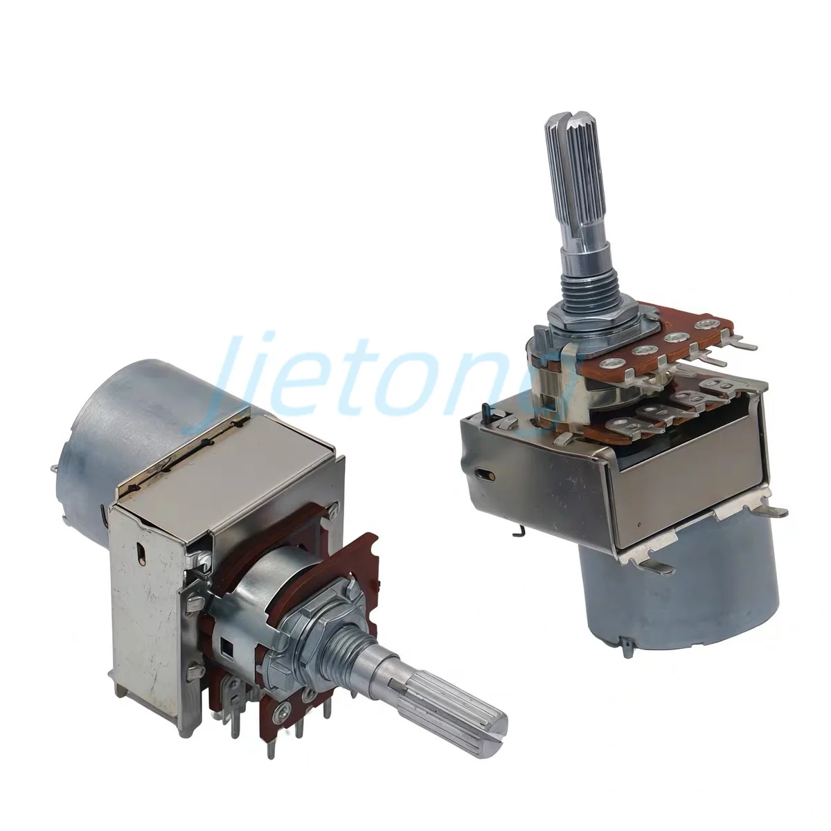 1pc 16 Type Amplifier Audio Master Volume Remote Control Motor Potentiometer Dual 8pins B50K B100K Handle Length 25mm Plum Shaft