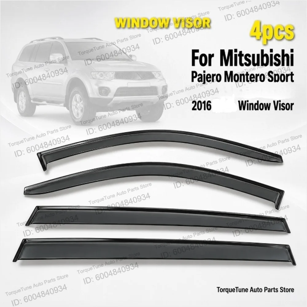 Premium Easy Install Window Visor Wind Deflector For Mitsubishi Pajero Montero Sport 2000-2004 2008-2015 2016-2024