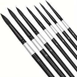 7/14pcs Round Squirrel Hair Paint Brush Set for Watercolor, Inks, Gouache & Tempera, Professional Artist Quality, Wood Handle
