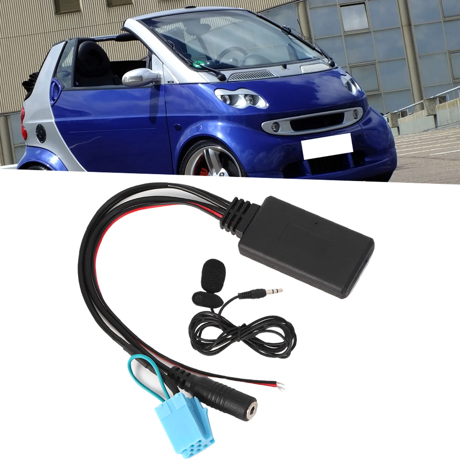 

8Pin Bluetooth AUX IN Cable Adapter With Microphone Handsfree Calling Fit For Smart Fortwo 450