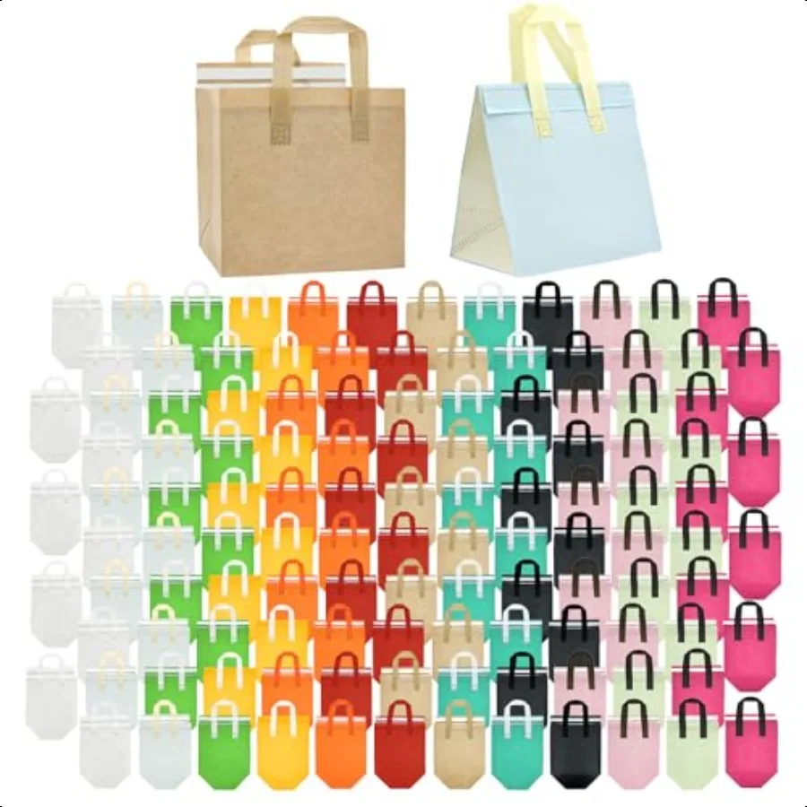 

120 Pcs Insulated Take Out Bags Bulk in Thermal Insulation Lunch Bag for Hot Cold Food Pizza Coffee Milk Tea Delivery Cooler Ba