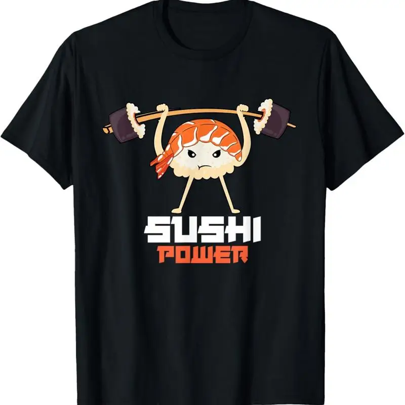 Sushi Power Funny Gym Vegetarian Muscle Powerlifting T Shirt