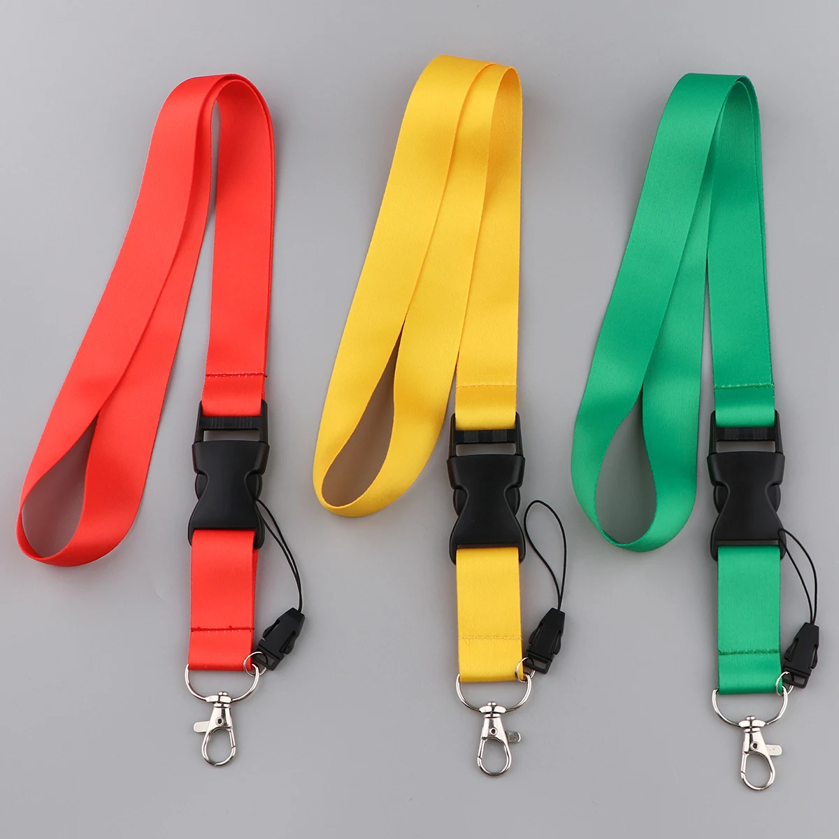 FI52 Solid Color Rope Strap Keychain Neck Lanyard For Students Keys Long Phone Hanging Buckle Anti-Lost Hang Rope Gifts