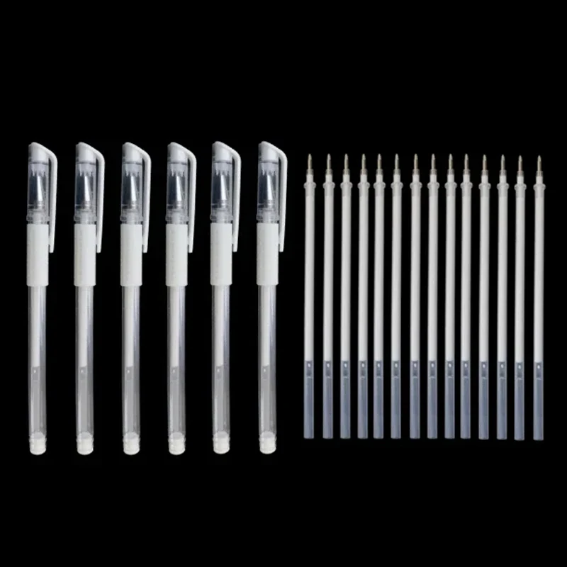 Tattoo Surgical Skin Marker Pen White Microblading Tattoo Permanent Make Up Supplies Eyebrow Marker Pen Core 10pcs/20pcs/set