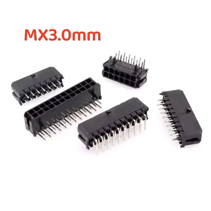 

10 шт. микро-подходит для коннектора шага MX3.0 3,0 мм фоторазъем/изогнутый игольчатый коннектор 2/4/6/8-24 контакта Черный Автомобильный коннектор