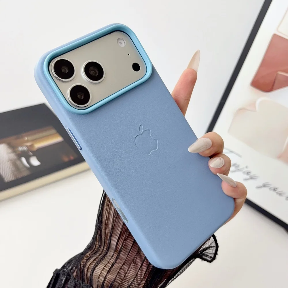Luksusowe skórzane etui magnetyczne kompatybilne z Magsafe do iPhone 18 Pro 18 ProMax z ochroną aparatu, przyciskami dotykowymi i miękkim zabezpieczeniem ramki.
