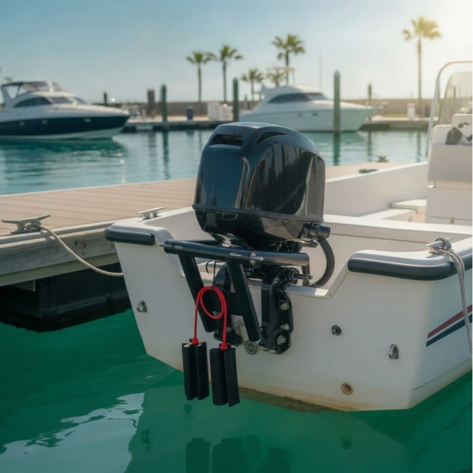 Outboard Motor Support with Blocks Anti-Rust Crossbar Protector Outboard Motor Support Saver Compatible for Marine
