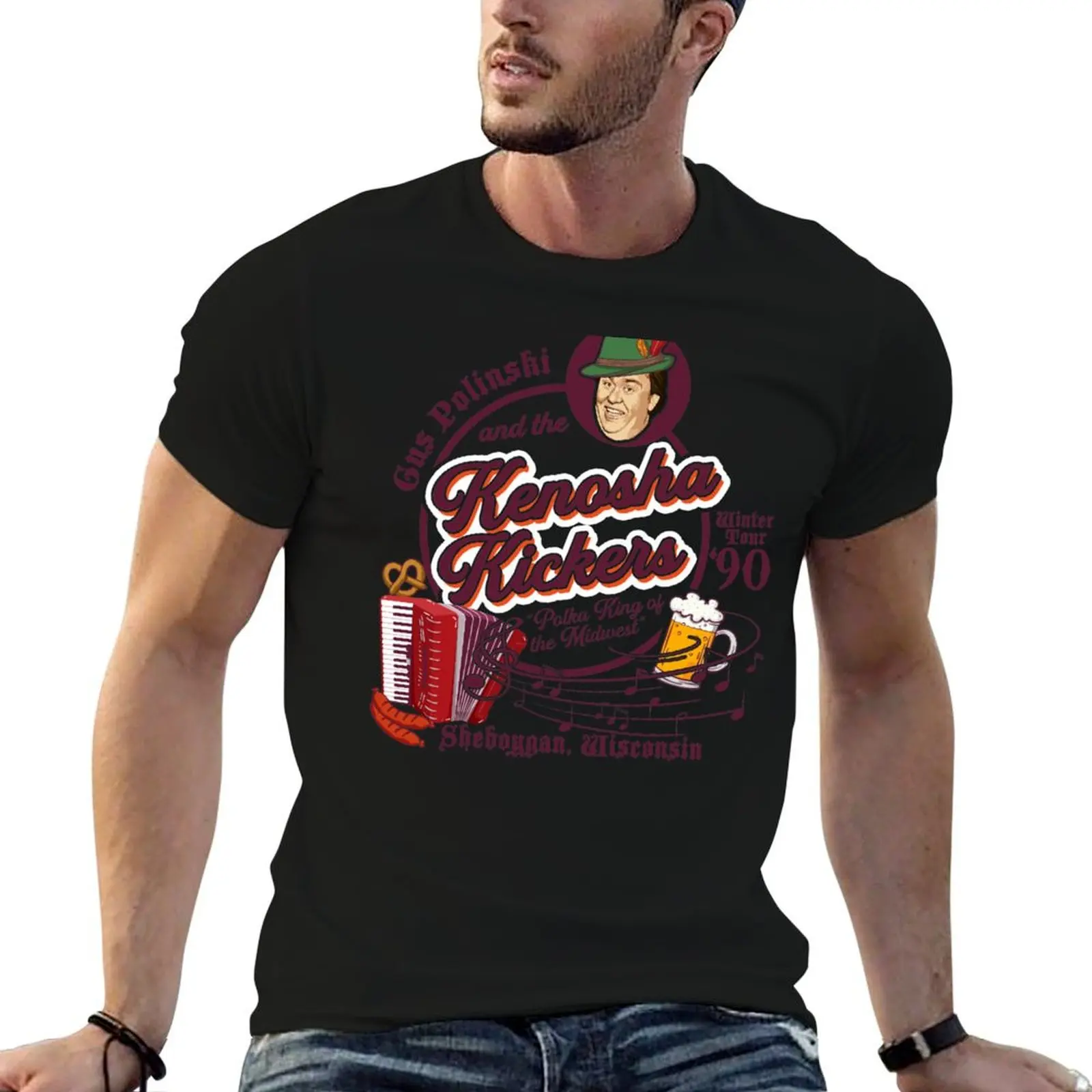 Kenosha Kickers the Polka King of the Midwest T-Shirt t shirts for man graphic tees man t shirt designer T-Shirt