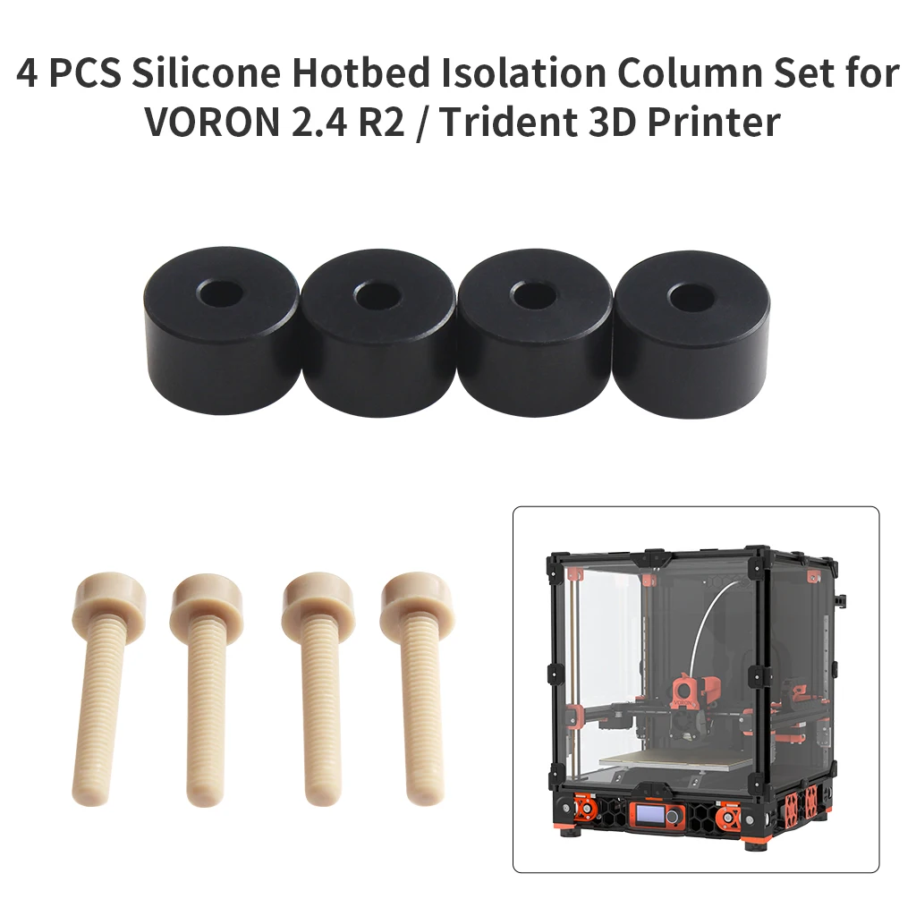 1/2sets Voron Feet Peek Hotbed Protector Cushion Damping Black Damper Pad Base Silicone Column Foot for Voron 2.4/Trident