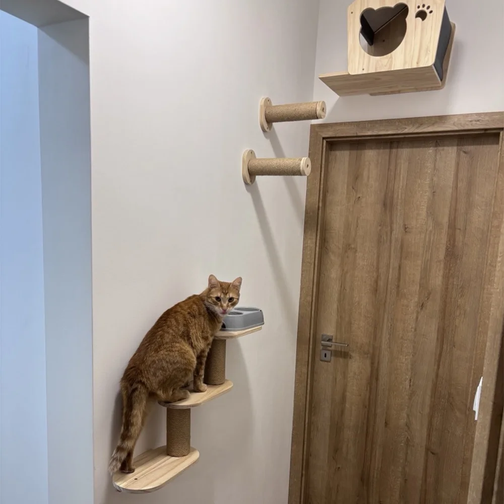 Muebles de pared para gatos – Rascador, hamaca y estantes de escalada - imagen 5
