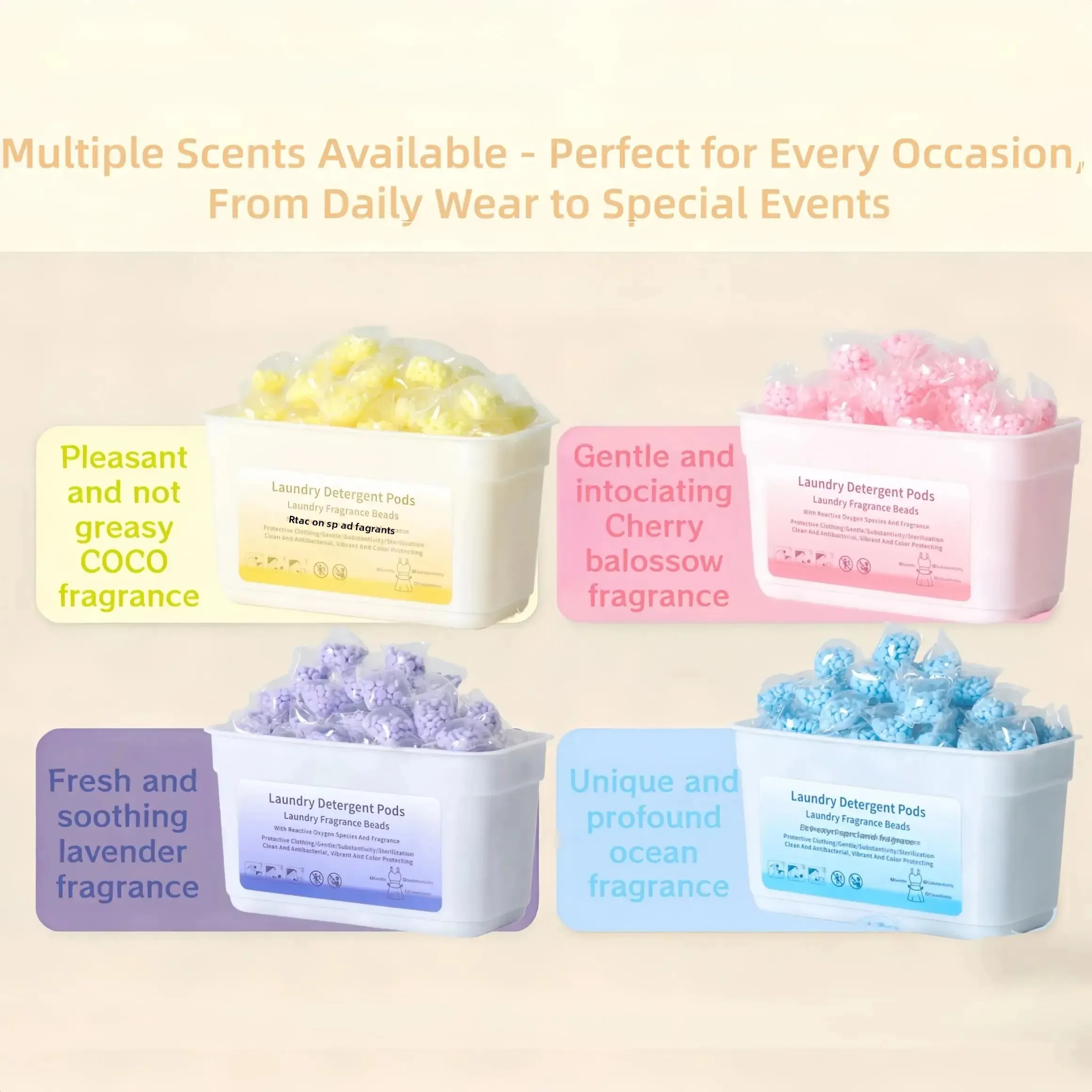 Laundry Fragrance Beads (Capsule Type), Net Content: ≈320g/≈110pcs/box. Laundry Companion with Fragrance Enhancers, Strong Flora