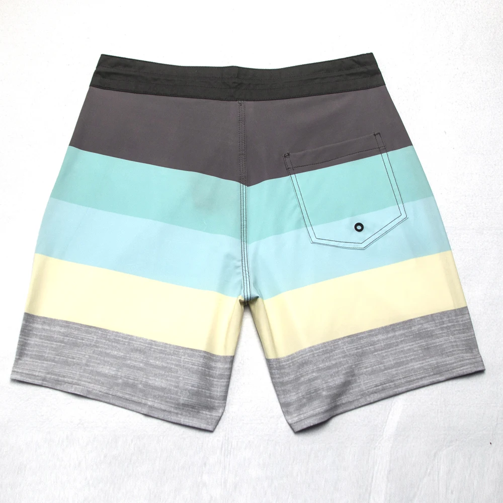 Bermuda Men's Swim Trunks Swimwear Beach Shorts Striped Boardshorts Homme Sport Gym Shorts Stretchy Quick-dry Fitness Shorts