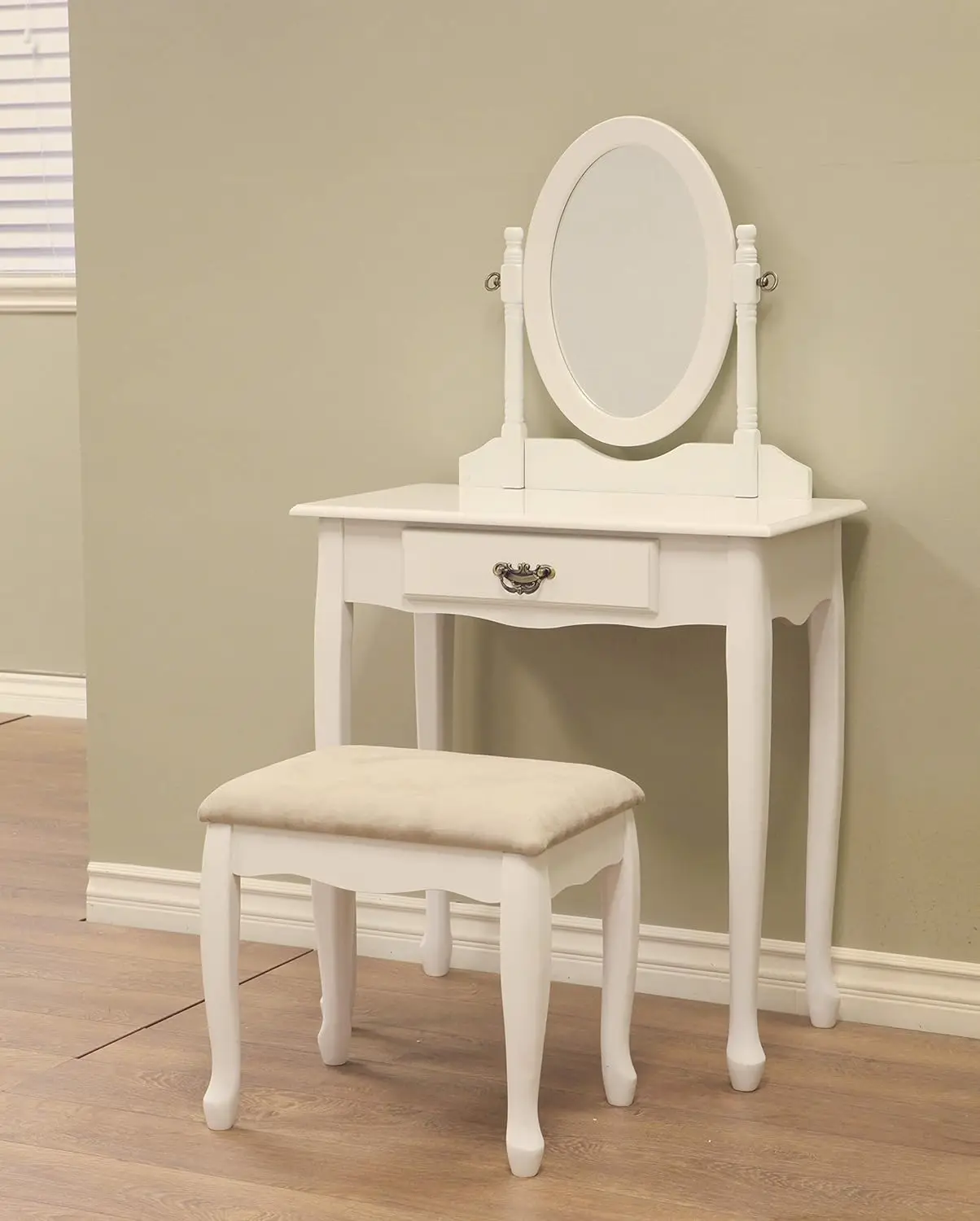 

Frenchi Home Furnishing Vanity Set with Stool and Mirror