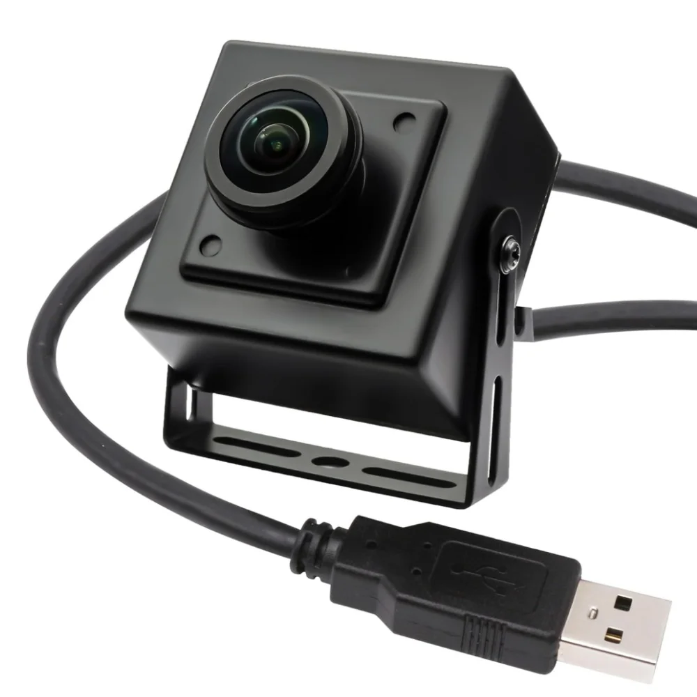 ELP 5MP 30fps USB Camera Wide Angle Fisheye Webcam IMX335 Sensor Industrial Camera with Metal Case for PC Computer Laptop