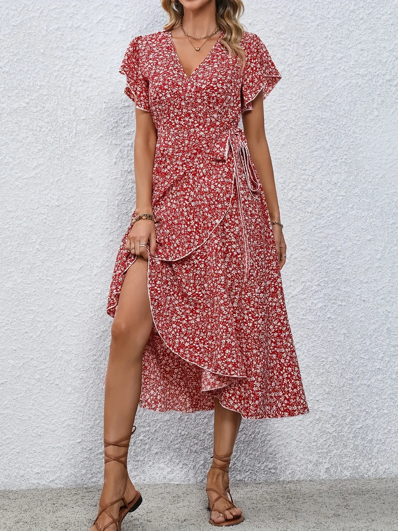 

Summer Wrapped Skirts For Women 2024 Summer Beach Casual Women's Floral Print Midi Skirt Female Bohemian Irregular Dress