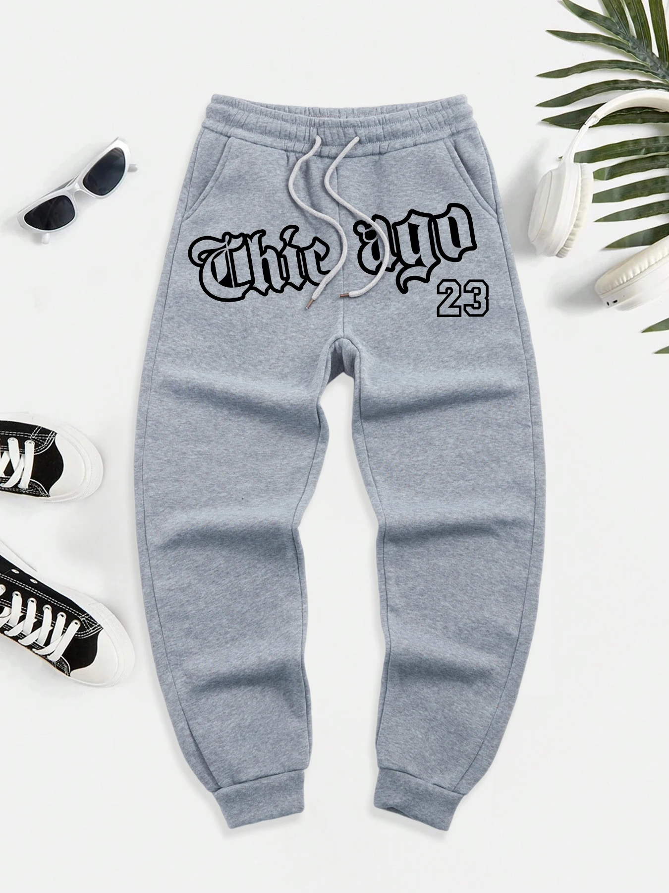 

Chicago Number 23 Printed Male Pants Elastic Waist Autumn Britches Joggers 10 Colors Sweatpants Fashion Versatile Long Pant