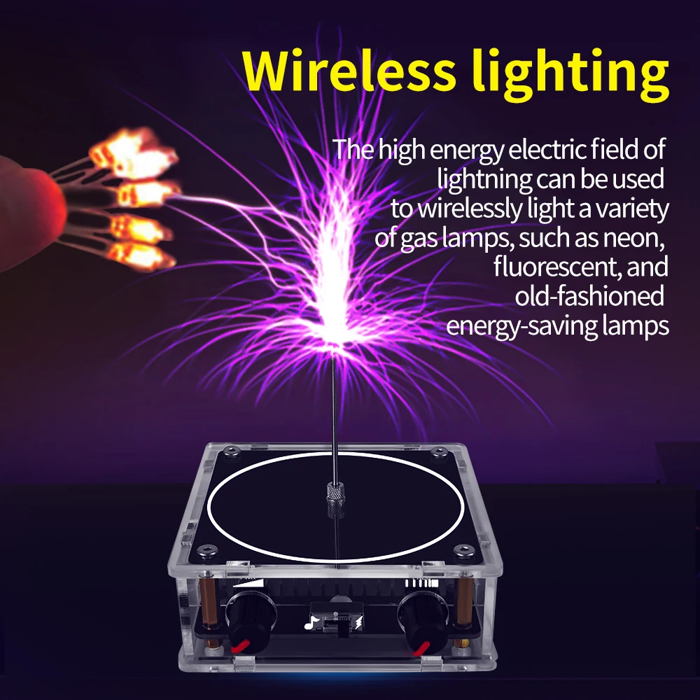 Music Tesla Coil Bluetooth/AUX Dual Mode Music Box Artificial Lightning Touchable Audio Input Bluetooth Science Experiments ﻿ image 4